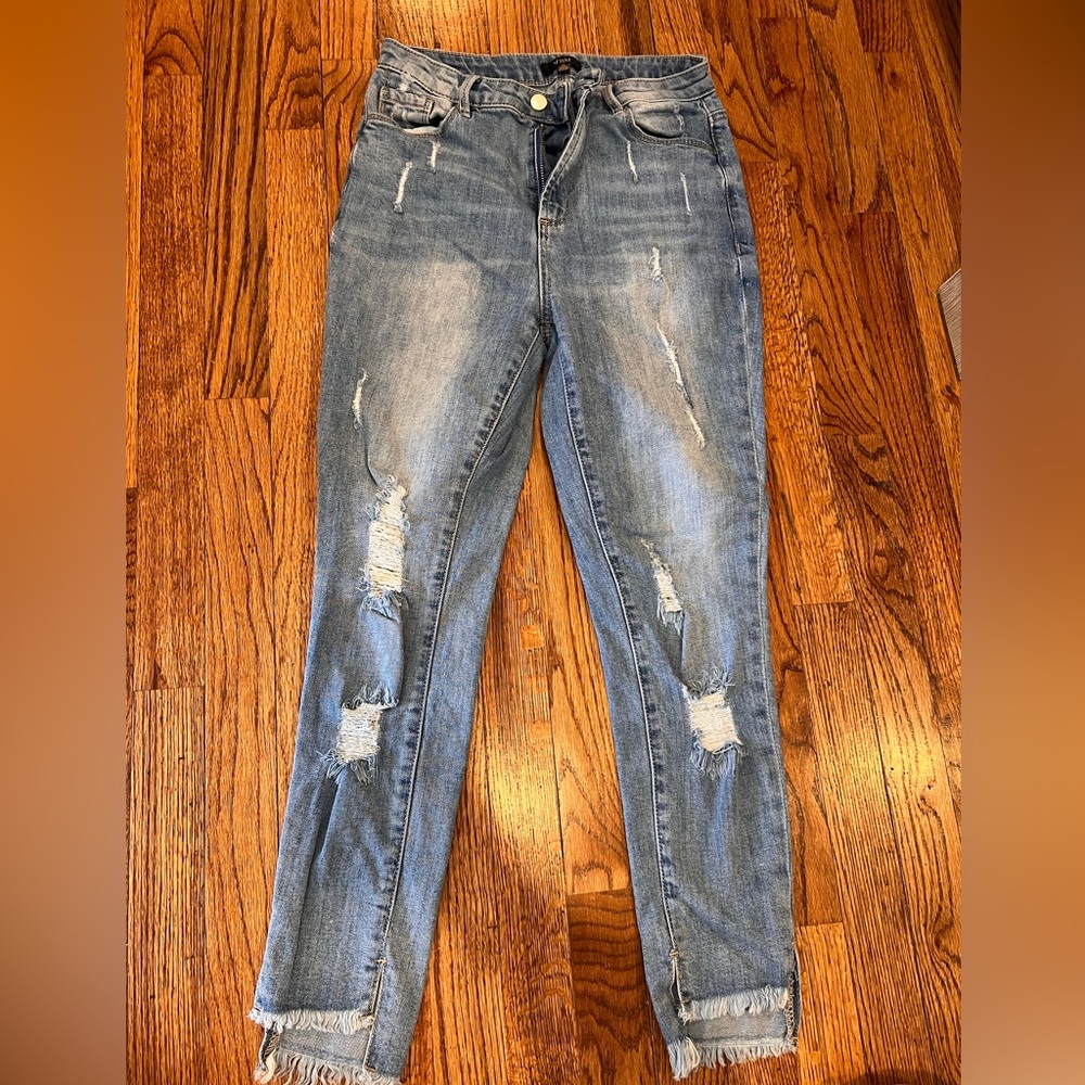 AFRM light wash skinny jeans